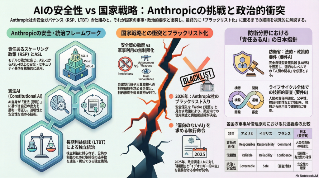 2026年、国防総省の要求を拒否し孤立するAnthropic社と、背後に迫る国家権力の象徴的なイメージ。