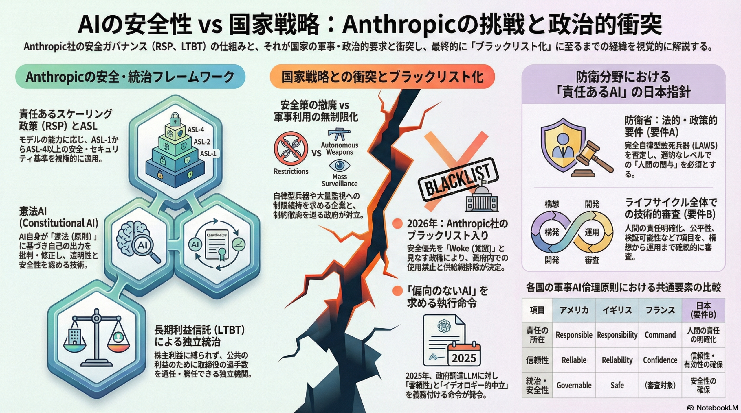 2026年、国防総省の要求を拒否し孤立するAnthropic社と、背後に迫る国家権力の象徴的なイメージ。