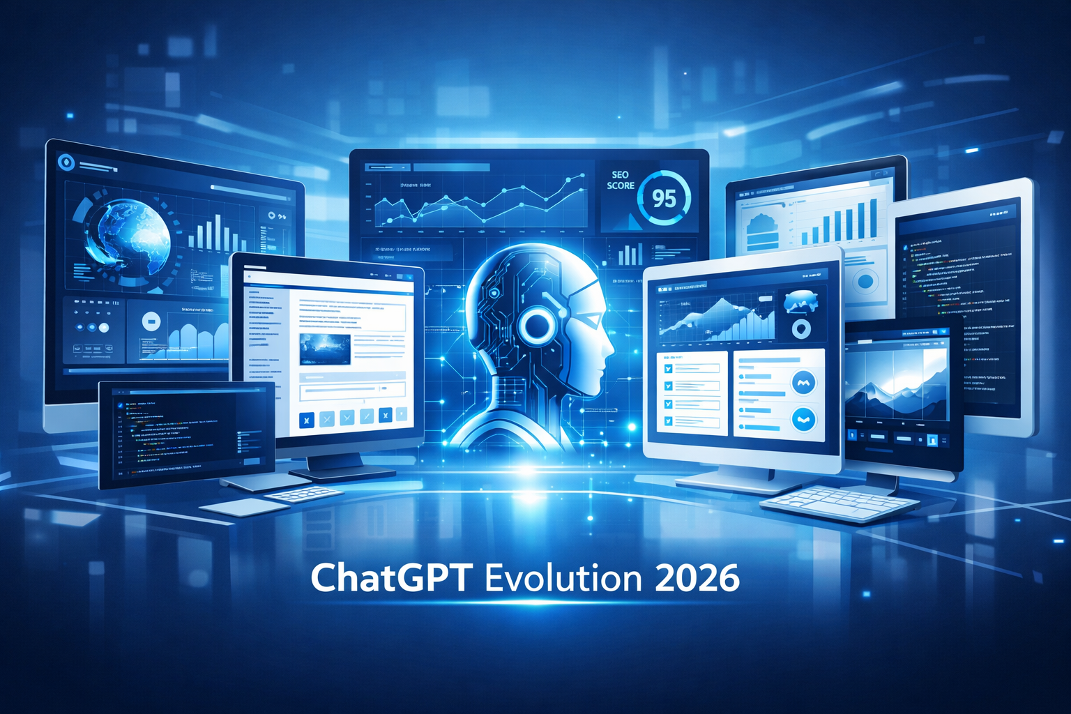 ChatGPTの進化とAI機能強化を示すイメージ