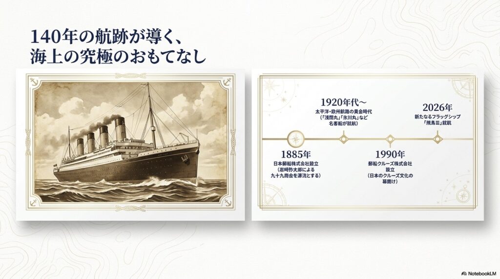 日本郵船・飛鳥クルーズ 140年の歴史 年表