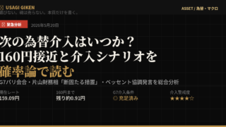 為替介入シナリオ分析 2026年5月20日