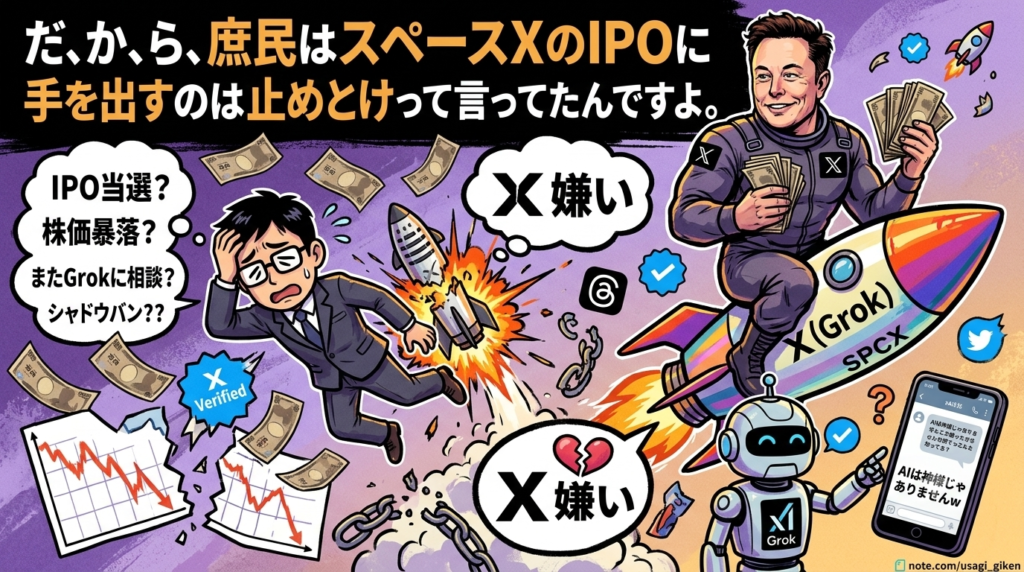 スペースX、上場2週間で全部剥がれた話──だから庶民は手を出すなって言ったんですよ