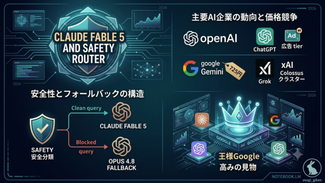 2026年 AI市場の激動：Claude Fable 5と『高みの見物』Googleの戦略