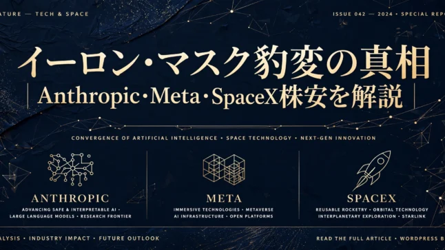 イーロン・マスク豹変の真相 Anthropic Meta SpaceX 株安解説