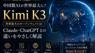 中国製AI「Kimi K3」とChatGPT・Claudeの違いを解説|2026年7月最新