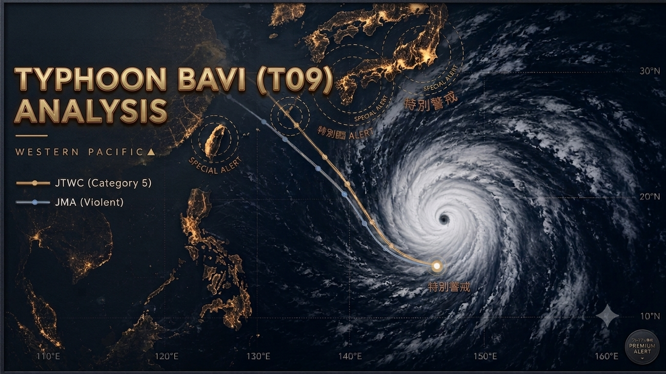 台風9号（バービー）日米欧進路解析プレミアムアイキャッチ