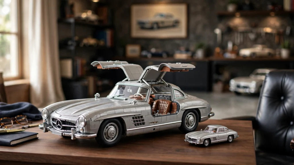 マテル・ブリックショップとLEGOの違いを比較 - メルセデス・ベンツ300SLガルウィングの精巧な組み立てモデル