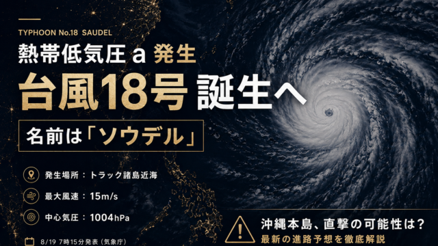 熱帯低気圧a発生／台風18号「ソウデル」誕生へ