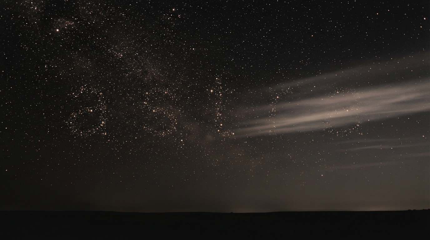GPT-6 Astraのアイキャッチ画像。夜空に星々が淡く連なり、うっすらと雲がかかっている