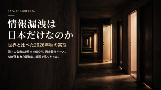 情報漏洩は日本だけなのか｜世界と比べた2026年秋の実態